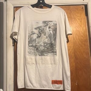 Heron Preston White T-Shirt with Heron Print